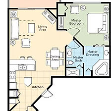 Club Wyndham Sedona — One Bedroom Deluxe Suite Floorplan