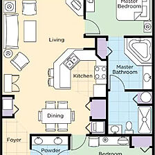 Club Wyndham Smoky Mountains — Two-bedroom deluxe floorplan