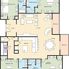 Club Wyndham Smoky Mountains — Four-bedroom Presidential floorplan