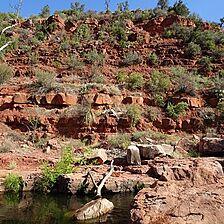 View across creek from units