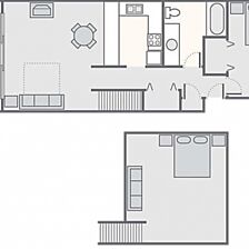 Pono Kai — 1-bedroom loft floorplan