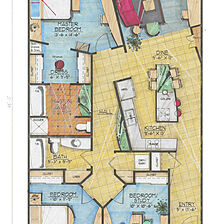Midtown Village — - Euro Three Bedroom Floor Plan