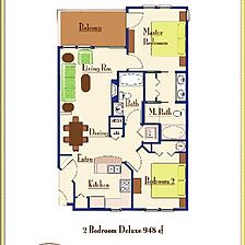 Parkside Resort — - Two-Bedroom Deluxe Floor Plan