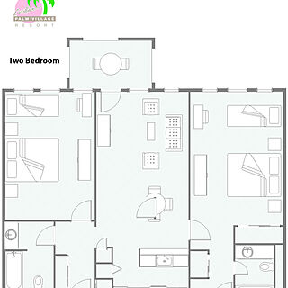 Caribbean Palm Village &mdash; Two-bedroom room layout