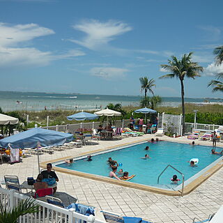 Windward Passage Resort — Pool deck, looking toward Sanibel Island