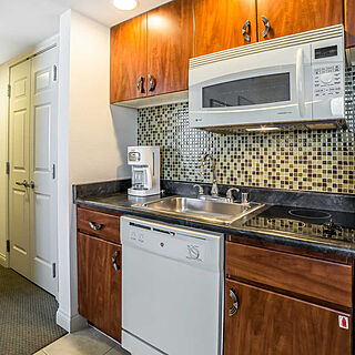 Bluegreen Club 36 — One-bedroom standard kitchen; Two-bedroom combined includes this unit and the other one-bedroom unit.