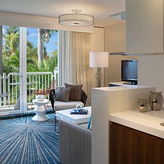Renaissance Wind Creek Aruba - Marina Tower — Sample unit kitchen and living area