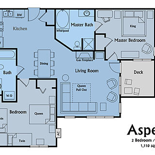 Smugglers' Notch Resort — Aspens Two-Bedroom Floorplan
