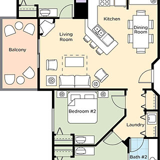 Club Wyndham Glacier Canyon — Three bedroom unit sample floorplan