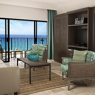 The Royal Sands — Sample Living Area With Attached Balcony (see below for unit-type specific photos)