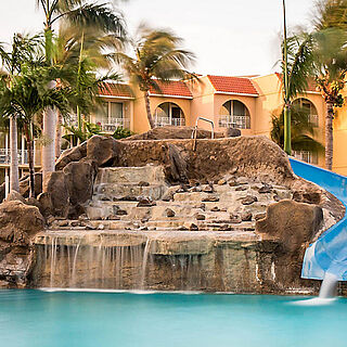 La Cabana Beach Resort — Pool With Water Slide and Waterfall