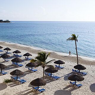 Royal Haciendas — Beach With Loungers and Umbrellas