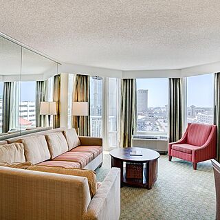 Hilton Vacation Club Ocean Beach Club Virginia Beach — Sample living area in one- and two-bedroom suites