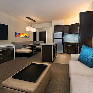 Bay Lake Tower at Disney's Contemporary Resort &mdash; Sample living area in two-bedroom villas