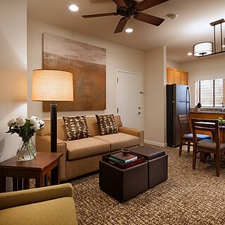 The Westin Mission Hills Villas &mdash; Sample Living area in the one-bedroom deluxe (smaller) villa. The two-bedroom villa has this one-bedroom unit and the larger one-bedroom unit.