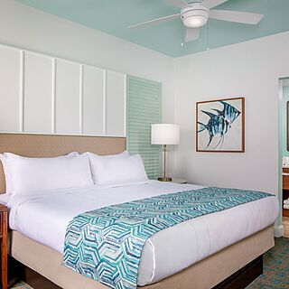 Marriott's Harbour Lake — Sample master bedroom in one- and two-bedroom villas (furniture and finishes vary from tower to tower).