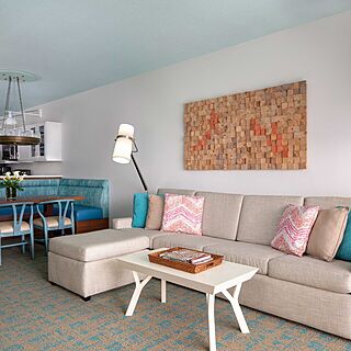Marriott's Harbour Lake — Sample living area in one- and two-bedroom villas (furniture and finishes vary from tower to tower)