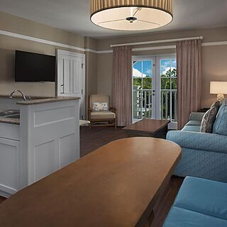 Disney's Beach Club Villas — Living area in one- and two-bedroom villas