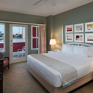 Disney's BoardWalk Villas — Sample master bedroom in one-bedroom villa