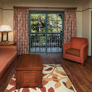 Boulder Ridge Villas at Disney's Wilderness Lodge — Sample living area in one- and two-bedroom units