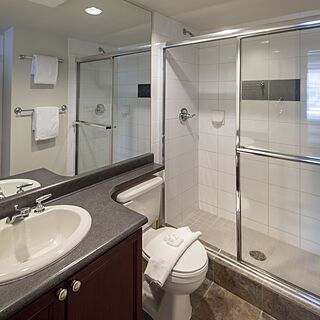 Whiski Jack at the Tyndall Stone Lodge — Sample Bathroom