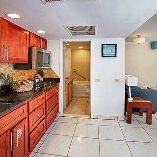 Divi Aruba Phoenix Beach Resort — Sample Living Area and Kitchen