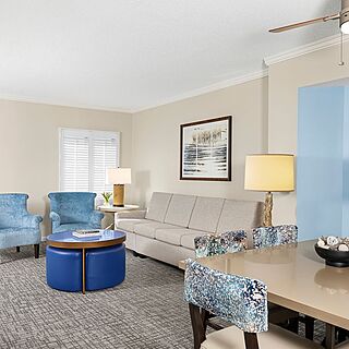 Marriott's Barony Beach Club — Sample Living and Dining Area