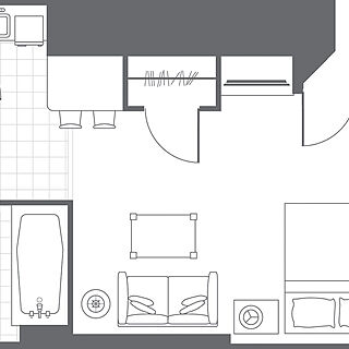 Marriott's MountainSide at Park City — Studio Guest Room Floorplan