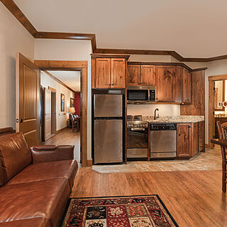Westgate Smoky Mountain Resort & Water Park — Sample Living Area and Kitchen