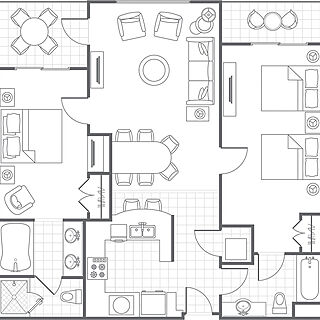 Marriott's Frenchman's Cove — 2 Bedroom Villa Floorplan