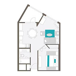 Playa Linda Beach Resort — One-Bedroom Suite Floorplan