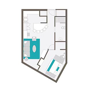 Playa Linda Beach Resort — One-Bedroom Lanai Suite Floorplan