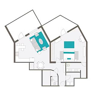 Playa Linda Beach Resort — One-Bedroom Lanai 41 Floorplan