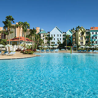 Harborside Resort at Atlantis — Pool With Loungers and Umbrellas