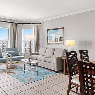 Marriott's Aruba Surf Club — Sample Living Area (see below for unit-type specific photos)