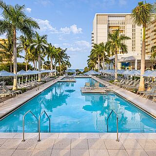 Marriott's Crystal Shores — Pool with Loungers and Umbrellas