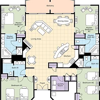 Club Wyndham Ocean Walk — 4 Bedroom Presidential Floorplan