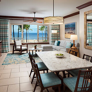 Marriott's Maui Ocean Club - Napili Tower — Sample Living and Dining Area