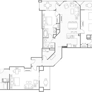 Marriott's Aruba Surf Club — 3 Bedroom Villa Floorplan