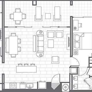 Marriott's Crystal Shores — Typical 2 Bedroom Floorplan for Island side Villa on floors 6-15 Floorplan
