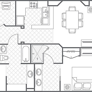Marriott's Barony Beach Club — Sample 2 Bedroom Villa Floorplan