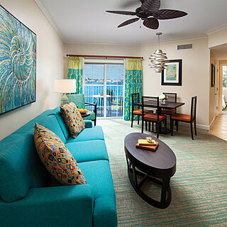 Harborside Resort at Atlantis &mdash; Sample Living Area (see below for unit-type specific photos)