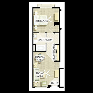 Harborside Resort at Atlantis — 1 Bedroom Deluxe Villa (Smaller Unit) Floorplan