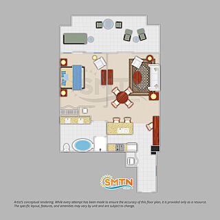 Hyatt Vacation Club at Ka'anapali Beach — 1 Bedroom Suite Floorplan