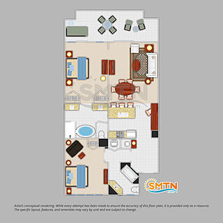Hyatt Vacation Club at Ka'anapali Beach &mdash; 2 Bedroom Suite Floorplan
