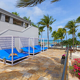 Divi Aruba Phoenix Beach Resort — Poolside Cabanas With Loungers