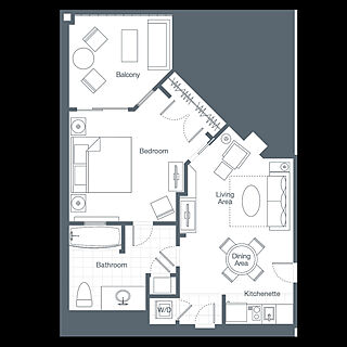The Westin Kierland Villas &mdash; 1 Bedroom (Smaller) Villa Floorplan (As Park of a Lock-off Unit Containing 2 Units)