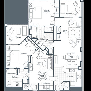 The Westin Kierland Villas &mdash; 2 Bedroom Lock-off Villa Floorplan