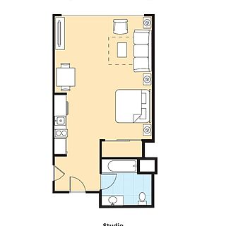Club Wyndham Harbour Lights &mdash; Sample Studio Deluxe Floorplan
