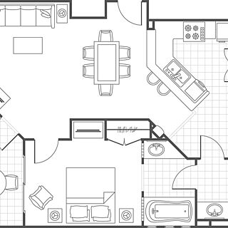 Marriott's Canyon Villas at Desert Ridge — 1 Bedroom Villa Floorplan